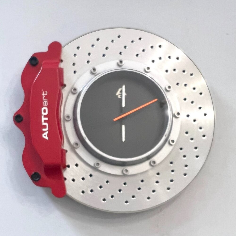 AutoArt Brand Racing Brake Slotted Disc Rotor & Red Caliper Shaped Clock!